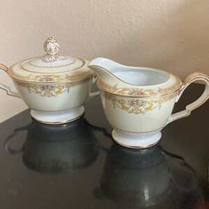 Noritake Sonora M marked sugar and creamer